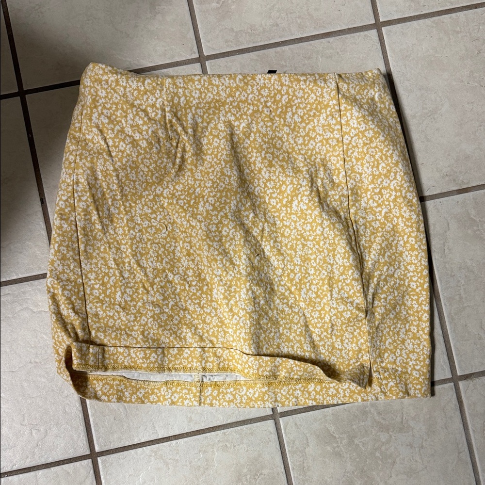 Wild Fable Yellow Floral Mini Skirt